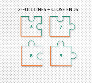 2 Full lines - close ends - puzzle rug