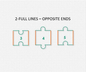 2 Full lines - opposite ends - puzzle rug